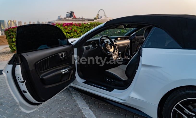 Ford Mustang Cabrio (Bianca), 2019 in affitto a Dubai