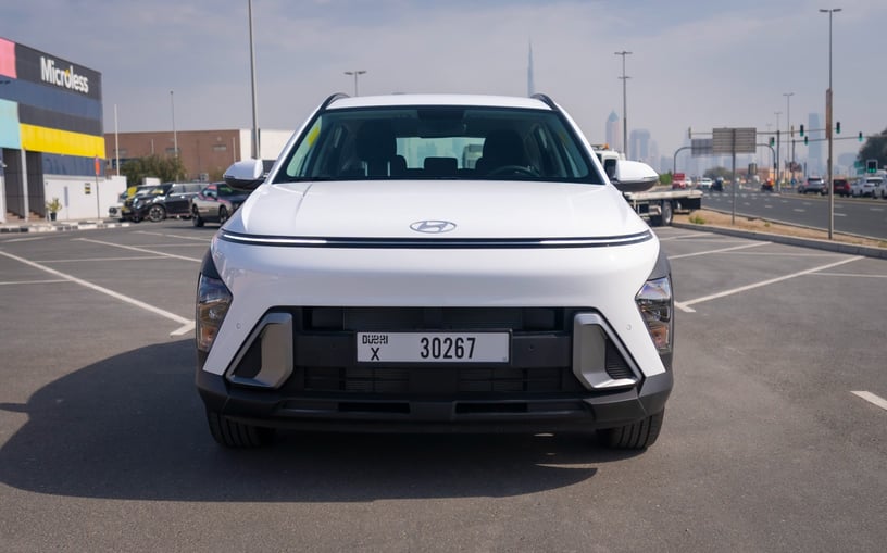 Hyundai Kona (White), 2024 for rent in Abu Dhabi