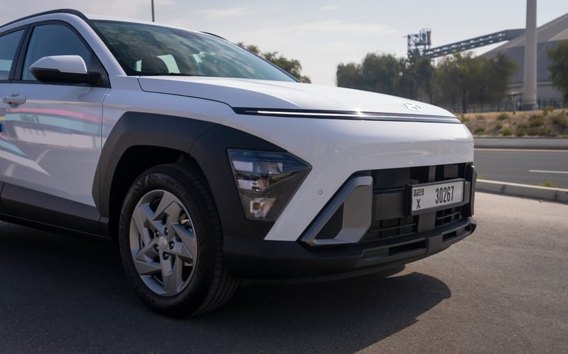 Hyundai Kona (White), 2024 for rent in Abu Dhabi