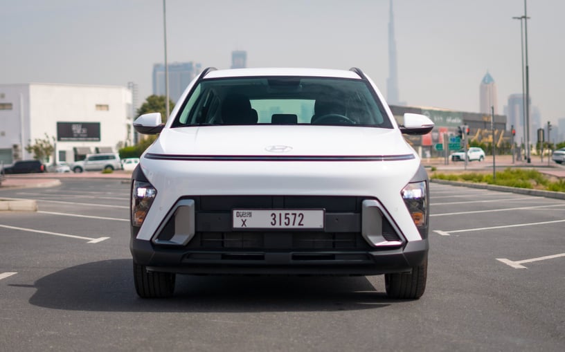 Hyundai Kona (White), 2024 for rent in Abu Dhabi