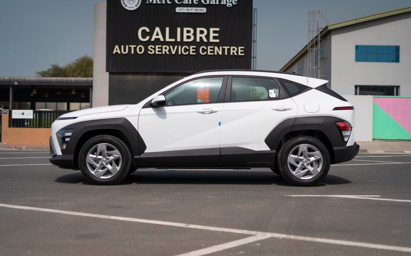 Hyundai Kona (White), 2024 for rent in Abu Dhabi