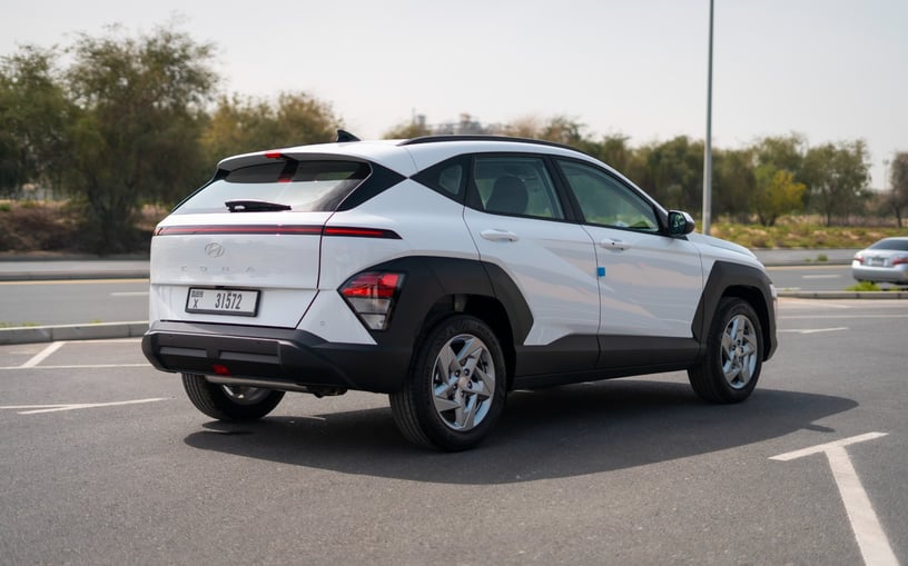 Hyundai Kona (White), 2024 for rent in Abu Dhabi