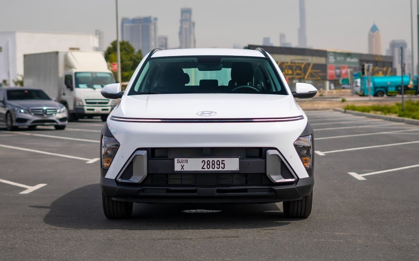Hyundai Kona (White), 2024 for rent in Abu Dhabi