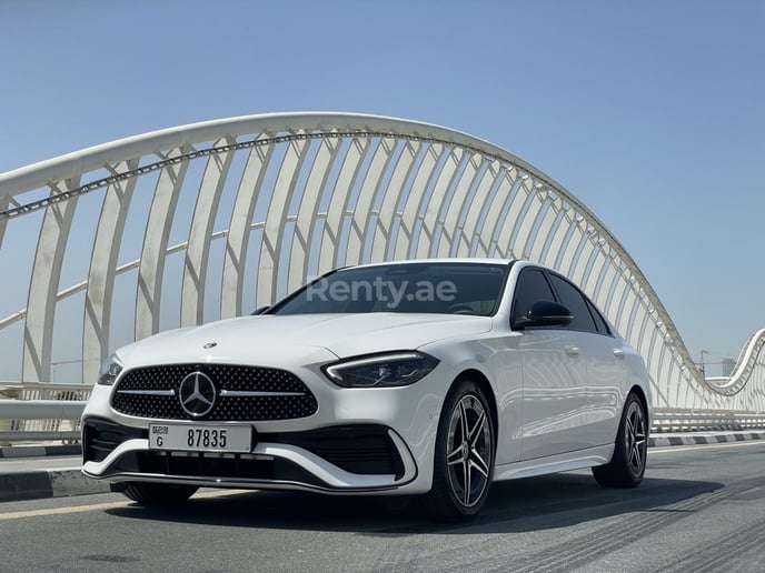 Mercedes C Class (White), 2023 for rent in Dubai