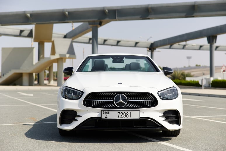 Mercedes E200 Cabrio (White), 2022 for rent in Ras Al Khaimah