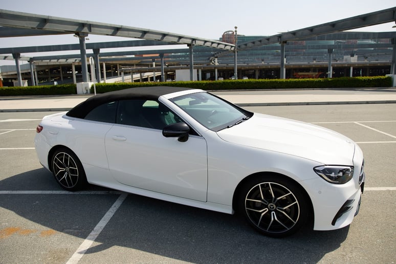Mercedes E200 Cabrio (White), 2022 for rent in Ras Al Khaimah