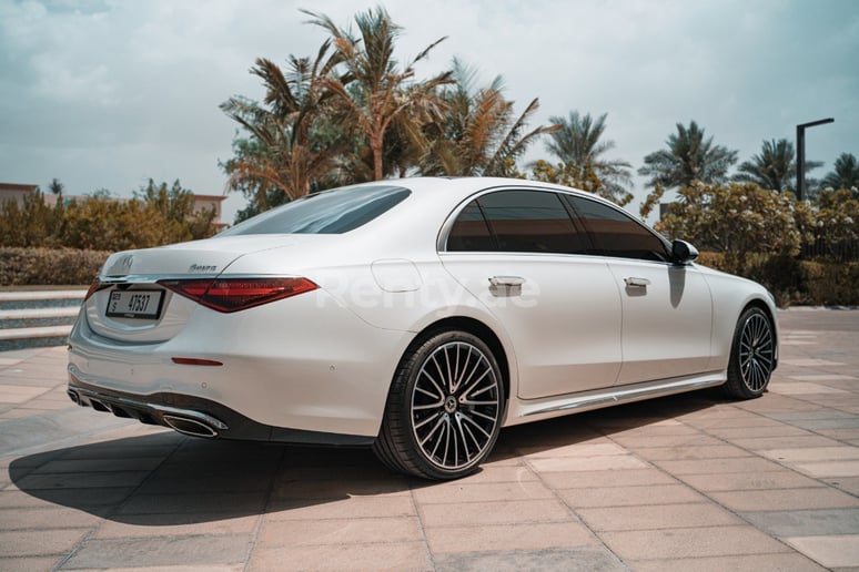 Mercedes S500 W223 (White), 2021 for rent in Dubai