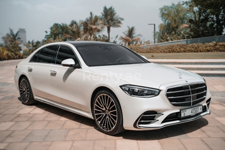 Mercedes S500 W223 (White), 2021 for rent in Dubai
