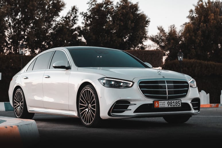 Mercedes S500 (White), 2021 for rent in Abu Dhabi