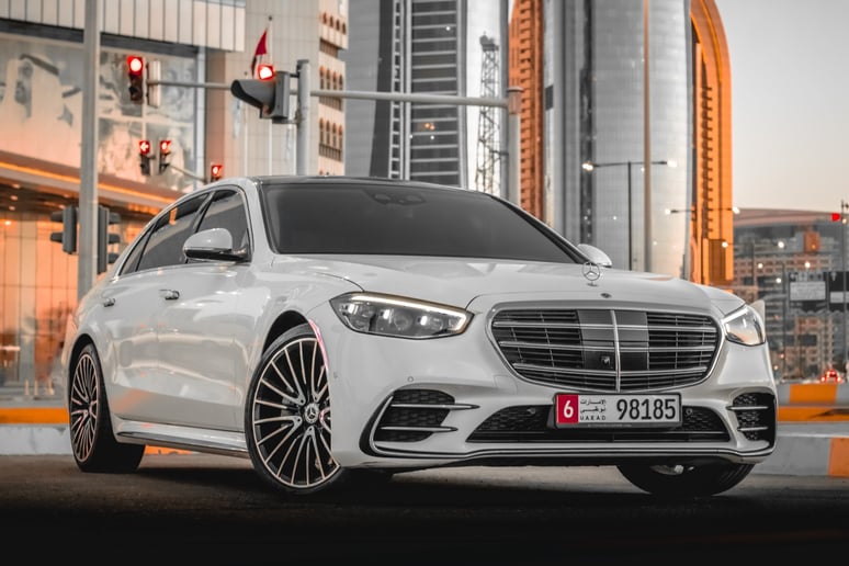 Mercedes S500 (White), 2021 for rent in Abu Dhabi