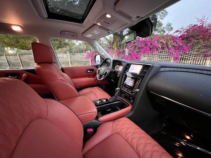 Nissan Patrol Platinium (White), 2022 for rent in Abu Dhabi