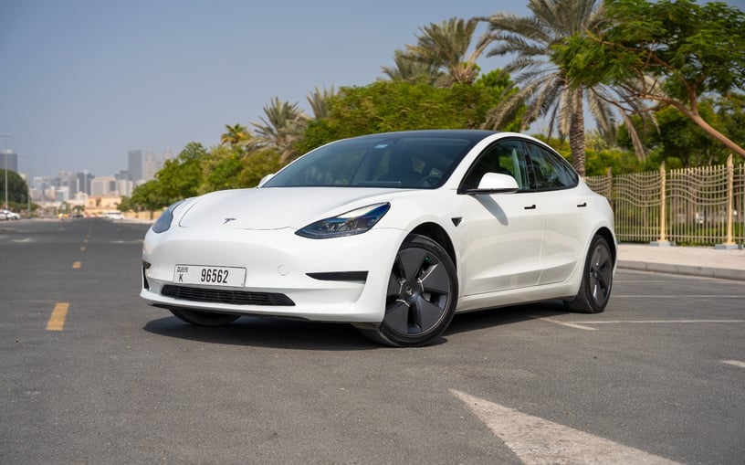在哈伊马角租车 租 特斯拉Model 3 (白色), 2023