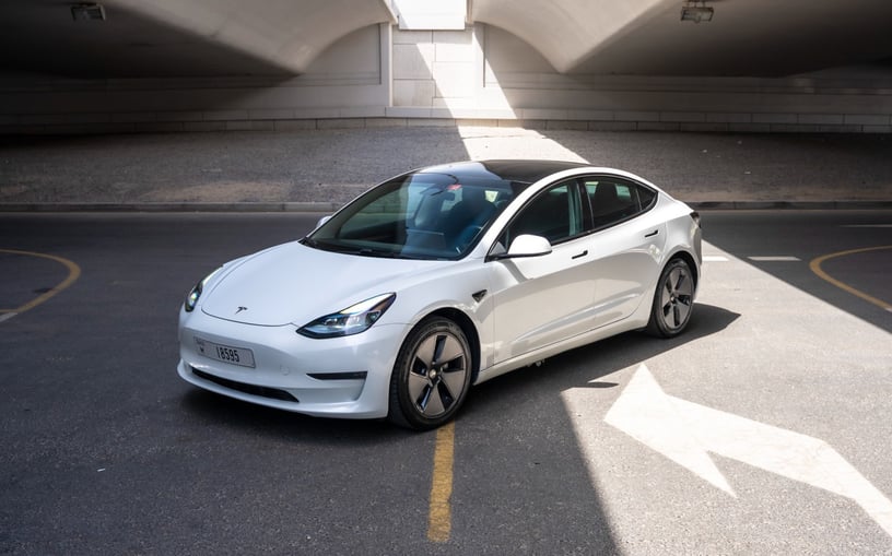 Tesla Model 3 (White), 2023 for rent in Dubai