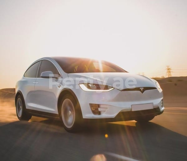 在迪拜 租 特斯拉 Model X (白色), 2018