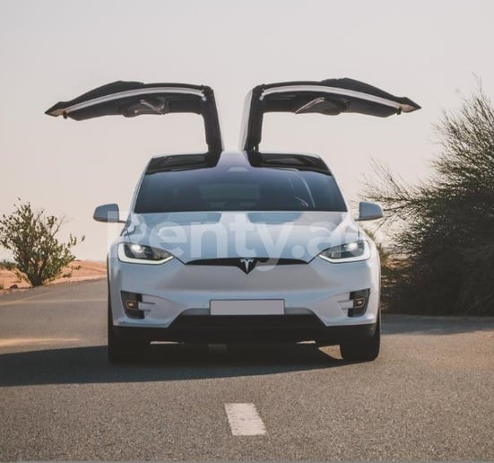 在迪拜 租 特斯拉 Model X (白色), 2018