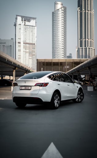 Tesla Model Y Long Range (Белый), 2022 для аренды в Абу-Даби