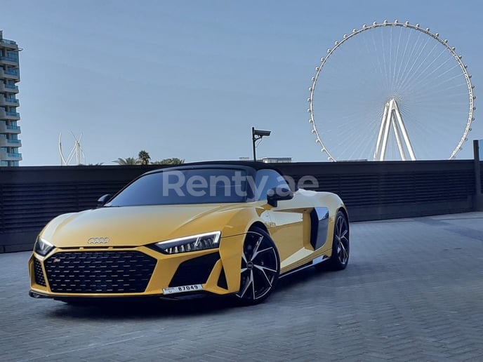 Audi R8- V10 SPYDER (Gelb), 2021  zur Miete in Dubai