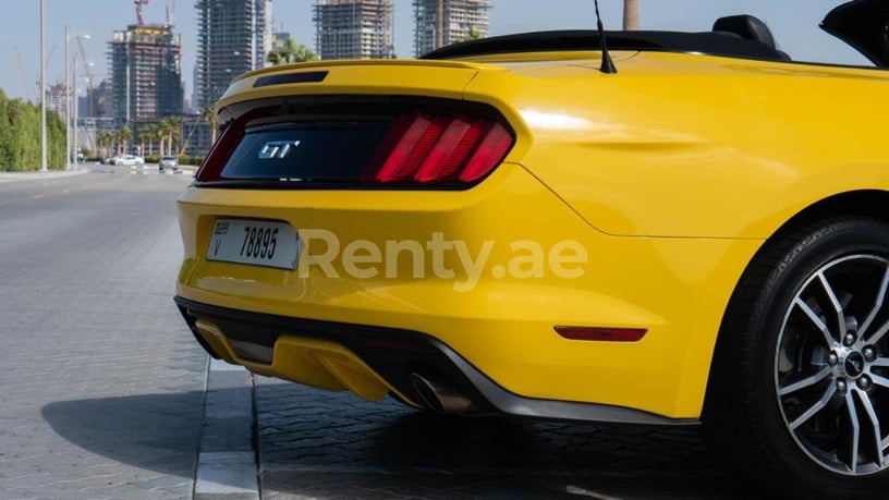 Ford Mustang GT convert. (Yellow), 2017 for rent in Dubai
