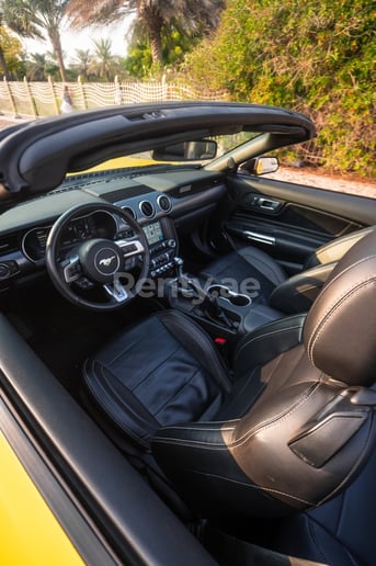 Ford Mustang cabrio (Yellow), 2018 for rent in Sharjah