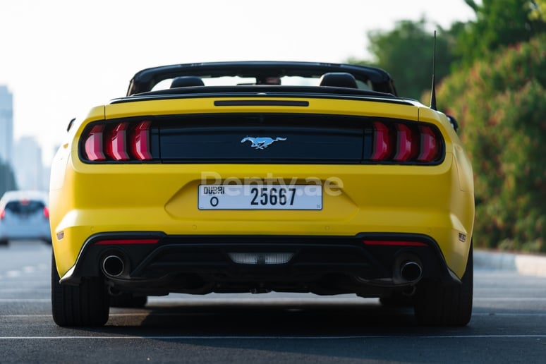 Ford Mustang cabrio (Yellow), 2018 for rent in Sharjah