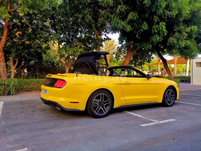Ford Mustang cabrio (Yellow), 2018 for rent in Sharjah
