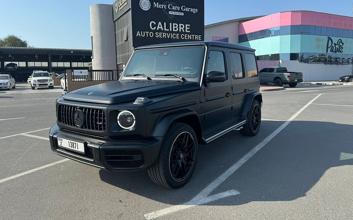 Mercedes G63 AMG (Матовый черный), 2023 ID-05828, в аренду в Рас-эль-Хайме  - Renty.ae