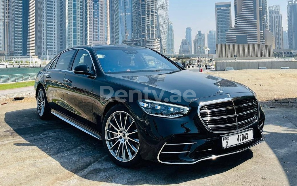 Black Mercedes S Class, 2021 for rent in Dubai