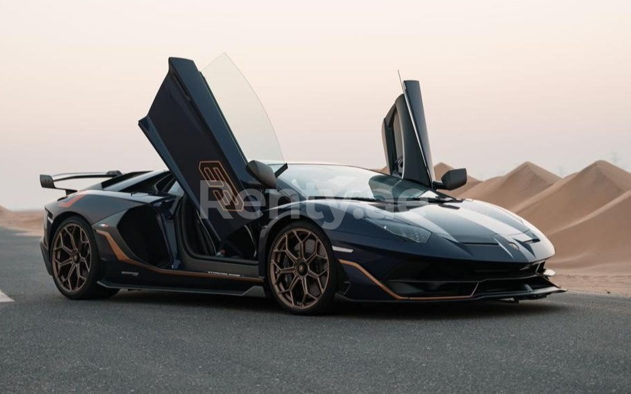 Rent a Lamborghini Aventador SVJ 63 (Blue), 2019 ID-04215, in Dubai -  