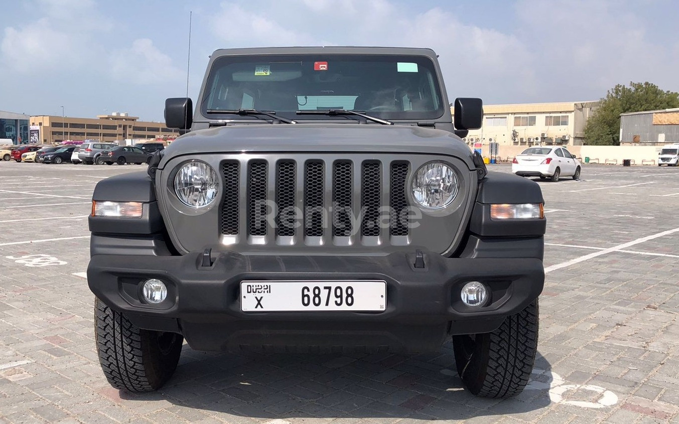 Rent a Jeep Wrangler Unlimited Sports (Grey), 2021 ID-03622, in Dubai -  