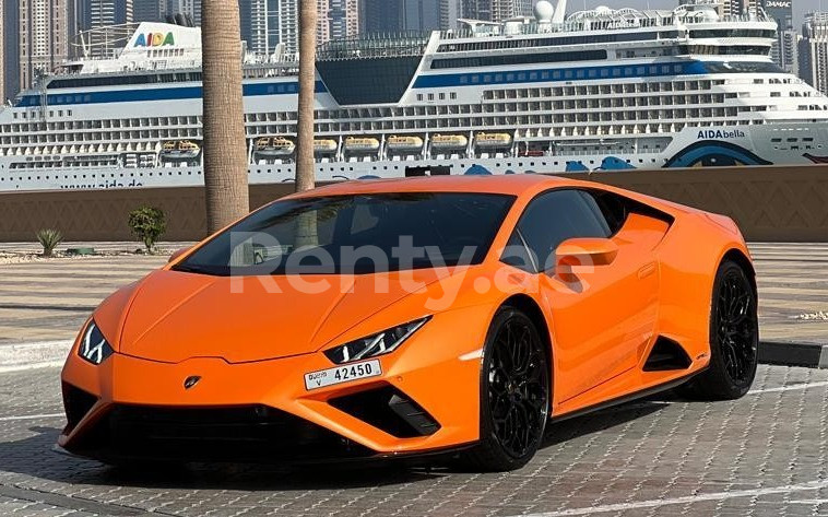 البرتقالي Lamborghini Evo, 2020 للإيجار في دبي