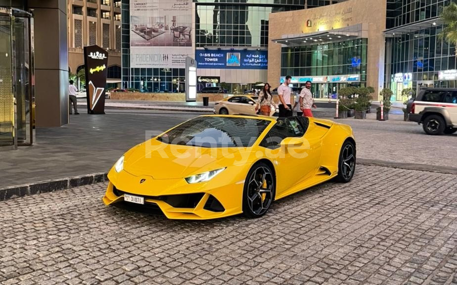 Rent a Lamborghini Evo Spyder (Yellow), 2022 ID-04977, in Dubai 