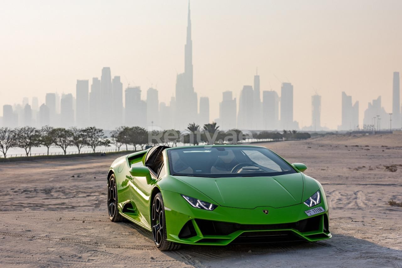 Rent a Lamborghini Evo Spyder (Green), 2022 ID-04557, in Dubai 