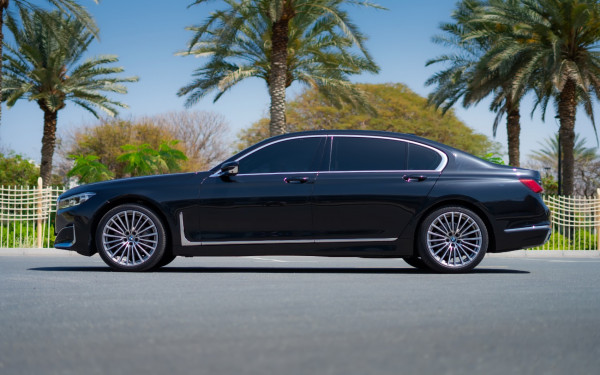 Black BMW 730Li, 2021 for rent in Dubai 2