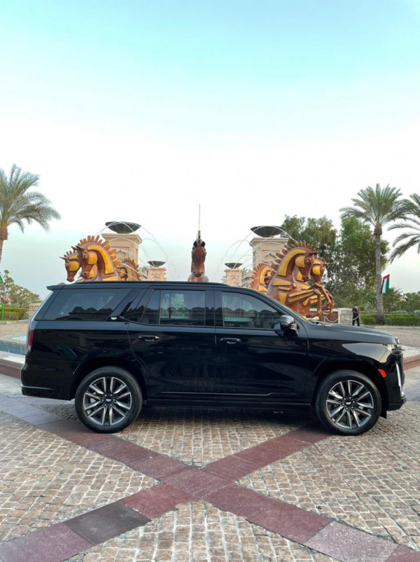 Black Cadillac Escalade Platinum S, 2021 for rent in Dubai 1