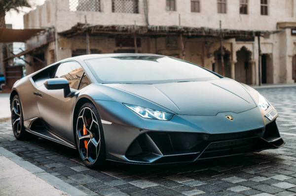 Black Lamborghini Evo, 2020 for rent in Dubai 4