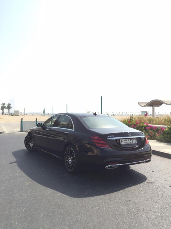 Black Mercedes S Class, 2018 for rent in Dubai 0