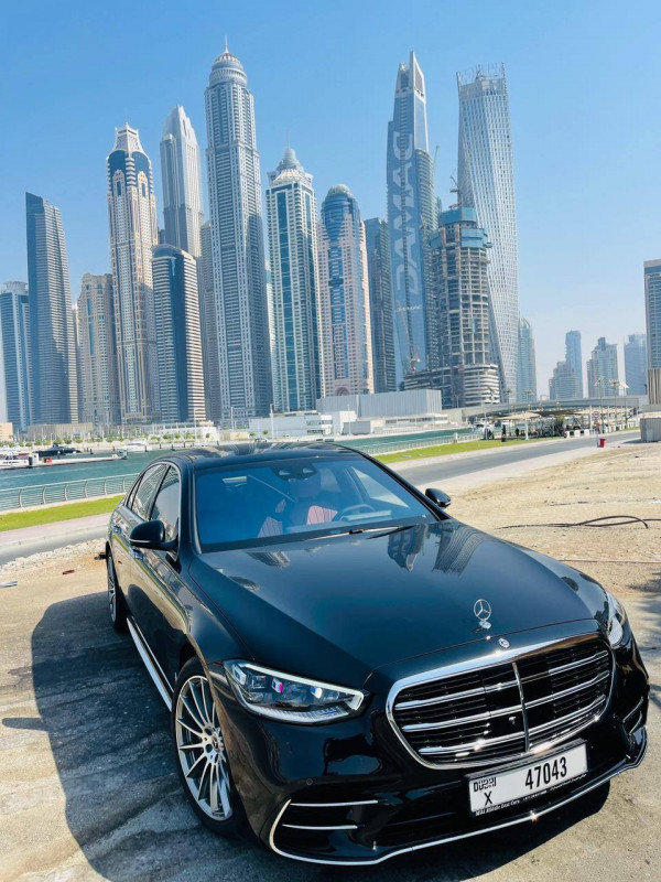 Black Mercedes S Class, 2021 for rent in Dubai 0