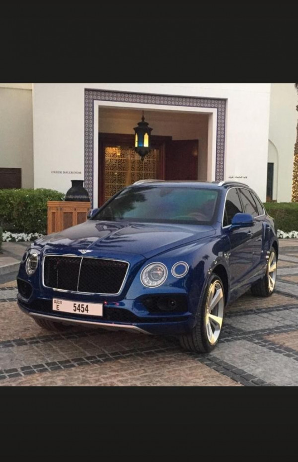 Blue Bentley Bentayga, 2019 for rent in Dubai 0