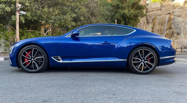 Blue Bentley Continental GT, 2019 for rent in Dubai 1