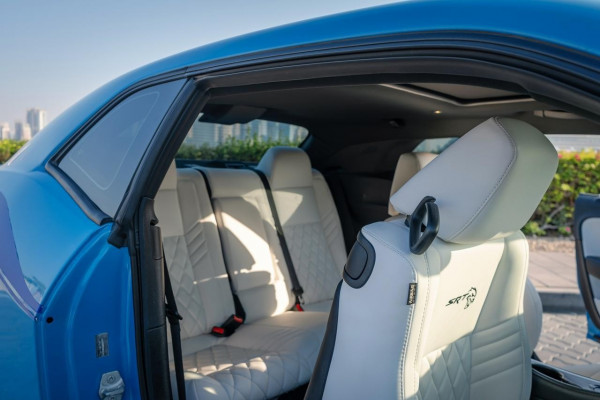 Blue ZZZ Dodge Challenger, 2018 for rent in Dubai 2