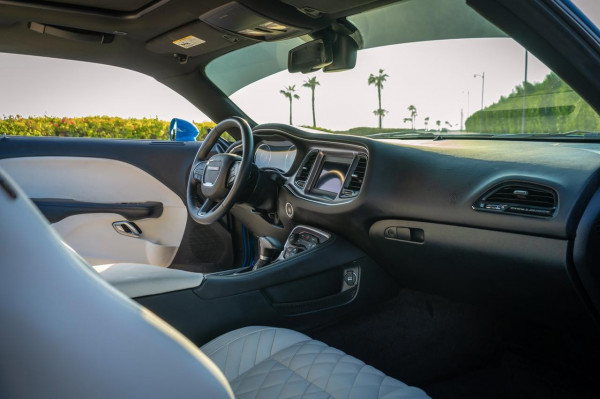Blue ZZZ Dodge Challenger, 2018 for rent in Dubai 5