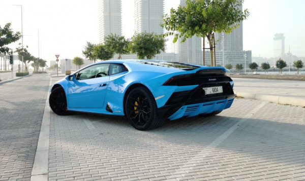蓝色 Lamborghini Evo, 2020 迪拜汽车租凭 0