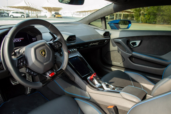 Blue Lamborghini Evo, 2021 for rent in Dubai 4