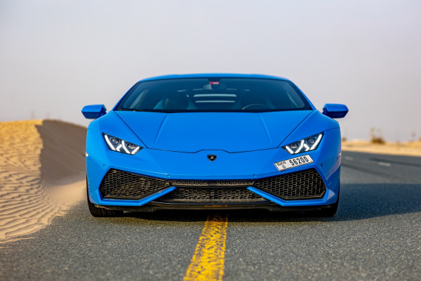 Blue Lamborghini Huracan, 2019 for rent in Dubai 3