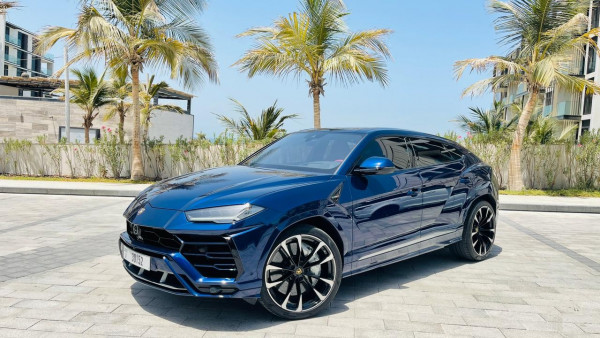 Blue Lamborghini Urus, 2021 for rent in Dubai 3