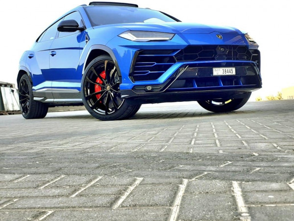 Blue Lamborghini Urus, 2021 for rent in Dubai 0
