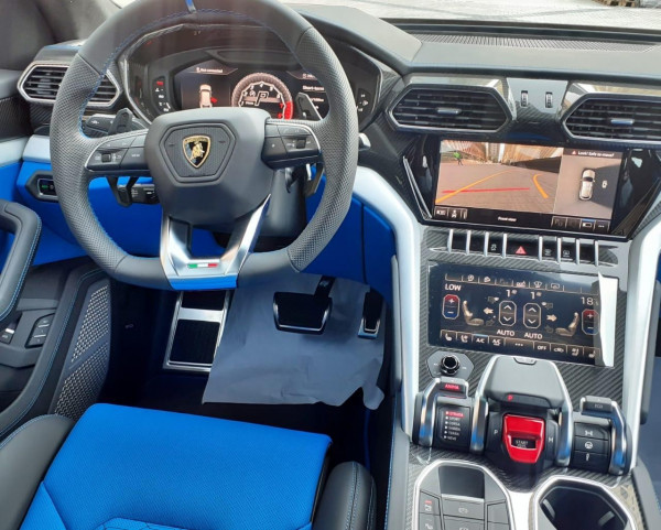 Blue Lamborghini Urus, 2021 for rent in Dubai 4