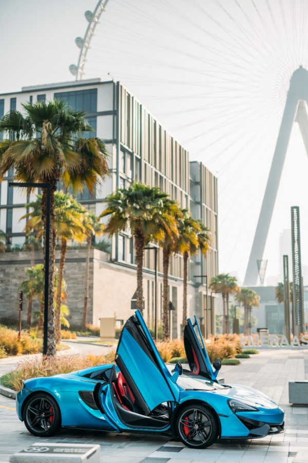 Blue McLaren 570S Spyder, 2018 for rent in Dubai 7