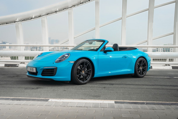 Blue Porsche 911 Carrera cabrio, 2018 for rent in Dubai 6