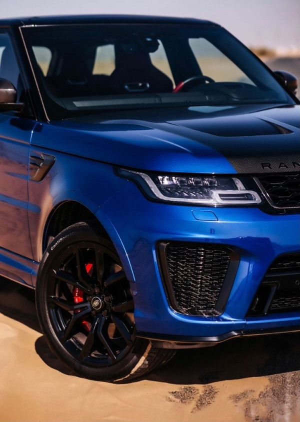 Blue Range Rover Sport SVR, 2021 for rent in Dubai 0